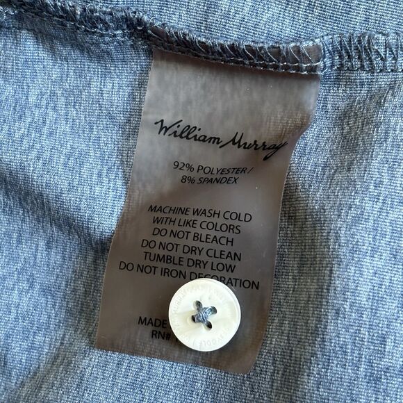 William Murray Mens Golf Polo XL Blue Performance Shirt Stretch Light Outdoors - Picture 13 of 13